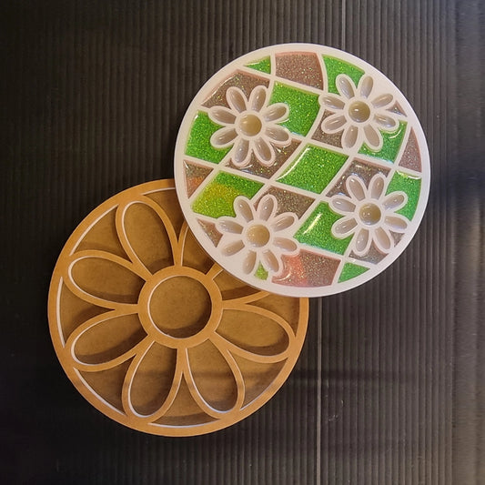 Resi Template Coasters Daisy 2 Pack