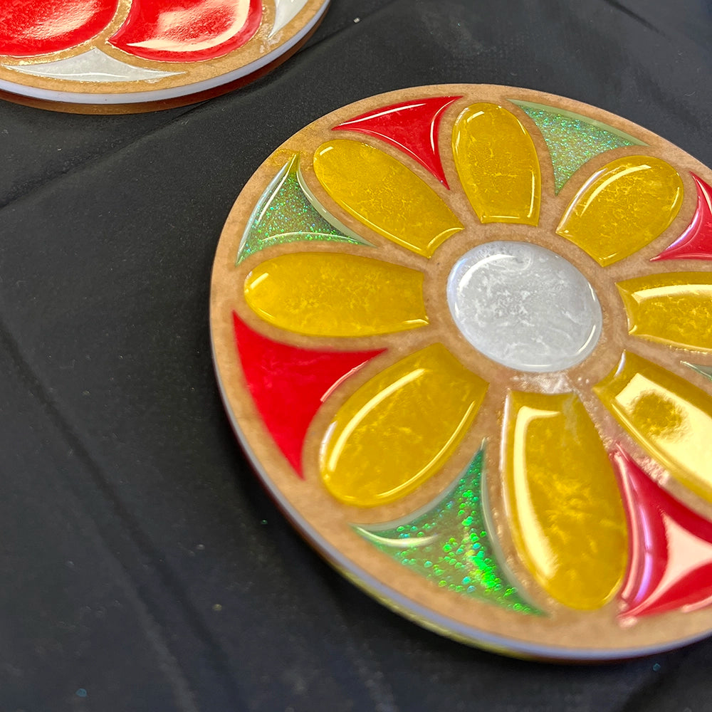Resi Template Coasters Daisy 2 Pack