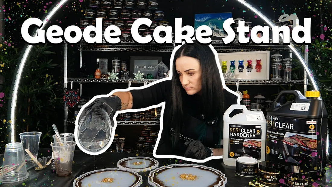 Geode Inspired Three-Tier Resin Cake Stand (Easy Resin Tutorial)